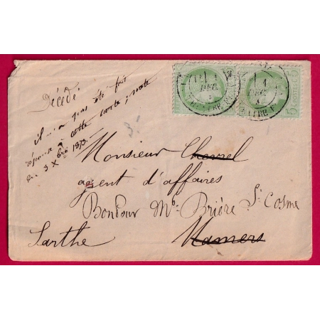N°53 CAD PL DU THEATRE FRANCAIS POUR NAMERS SARTHE LETTRE COVER FRANCE