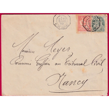 N°111 117 LEVEE EXCEPTIONNELLE PARIS R DE POISSY LEVEE E1 POUR NANCY LETTRE COVER