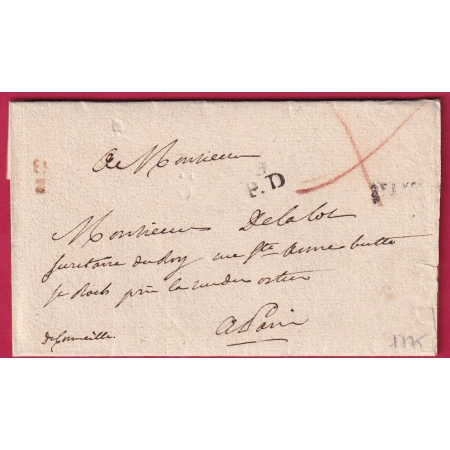 PETITE POSTES DE PARIS BPD REMIS AU BOITIER 1775 INDICE 14 LENAIN 6B AU DOS BOITIER B4 LETTRE COVER FRANCE