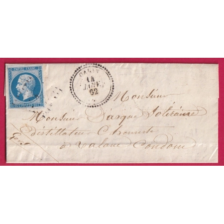 N°14 PC 1362 GALAN HAUTES PYRENEES CAD TYPE 22 POUR CONDOM GERS INDICE 13 LETTRE COVER FRANCE