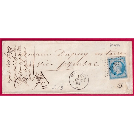 N°14 PC 2564 POUYASTRUC HAUTES PYRENEES POUR VIC FEZENSAC GERS INDICE 13 LETTRE COVER FRANCE