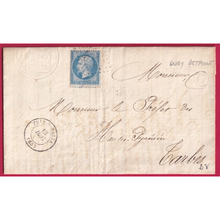 N°22 GC 4024 TRIE SUR BAISE HAUTES PYRENEES BOITE RURALE G LUBY BETMONT POUR TARBES LETTRE COVER FRANCE