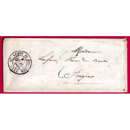 CAD TYPE 14 ST AUBIN DU CORMIER 1845 ILLE ET VILAINE POUR FOUGERES LETTRE COVER FRANCE