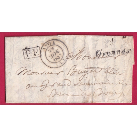 CURSIVE 1 OYONNAX AIN + PP POUR BOURG EN BRESSE INDICE 10 LETTRE LOCALE LETTRE COVER FRANCE