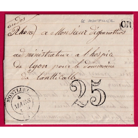 CAD TYPE 14 MONTLUEL AIN OR LE MONTELLIER POUR LYON LETTRE COVER FRANCE