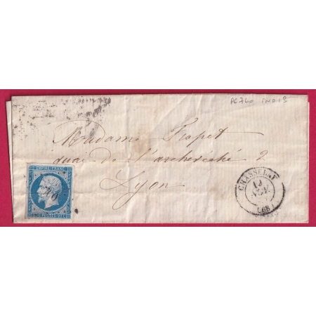 N°14 PC 700 CHASSELAY RHONE POUR LYON INDICE 13 LETTRE COVER