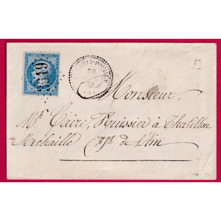 N°22 GC 3619 ST GENIS POUILLY CAD TYPE 22 POUR CHATILLON DE MICHAILLE INDICE 13 LETTRE COVER