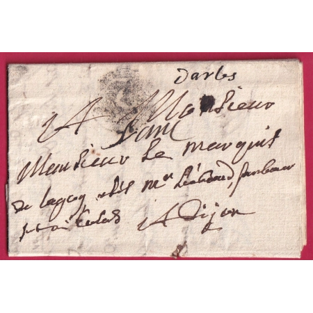 MARQUE FRANC ARLES 1781 + PP ORNE MAL MARQUE NON SIGNALE BOUCHES DU RHONE POUR DIJON LETTRE COVER FRANCE