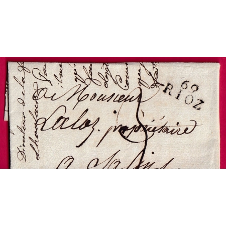 MARQUE 69 RIOZ HAUTE SAONE POUR SALINS JURA 1810 INDICE 11 TEXTE FORGES DE LOULANS LETTRE COVER FRANCE