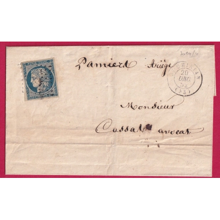 N°4 PC 3024 ST CHINIAN HERAULT POUR PAMIERS ARIEGE LETTRE COVER FRANCE