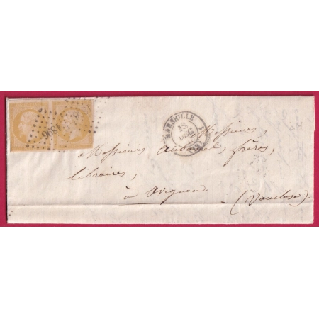 N°13 PAIRE PC 1896 MARSEILLE POUR AVIGNON VAUCLUSE LETTRE COVER FRANCE