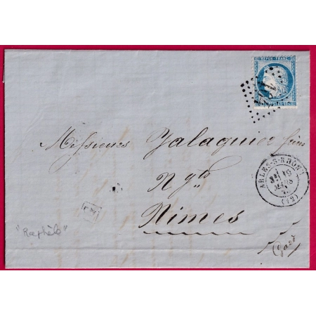 N°60 GC 164 ARLES BOUCHES DU RHONE BOITE URBAINE G RAPHELE LES ARLES POUR NIMES LETTRE COVER FRANCE