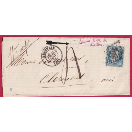 N°37 GC 404 BEAUVAIS OISE BOITE RURALE J NIVILLERS TAXE MANUSCRIT 4 POUR CLERMONT LETTRE COVER FRANCE