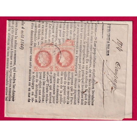 N°51 PAIRE CAD TYPE 16 MARSEILLAN HERAULT SUR AVIS CONTRIBUTIONS LETTRE COVER FRANCE
