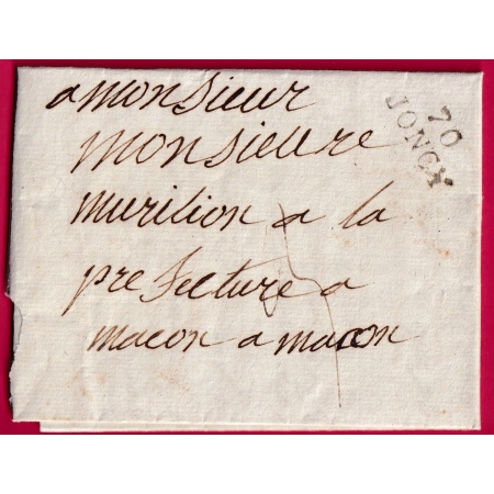 MARQUE 70 JONCY SAONE ET LOIRE POUR MACON INDICE 12 LETTRE COVER FRANCE