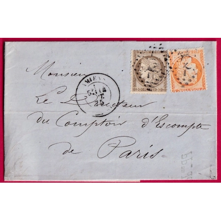 N°38 + 56 GC 85 AMIENS SOMME POUR PARIS 1785 LETTRE COVER FRANCE