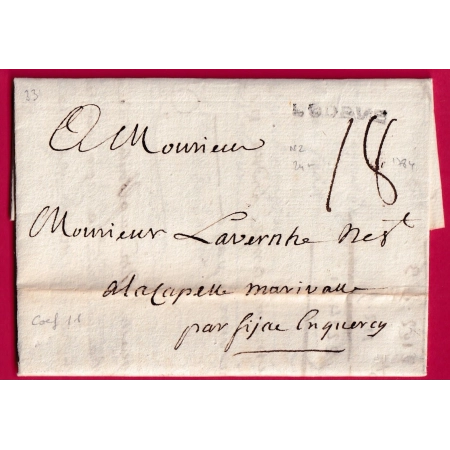 MARQUE LODEVE HERAULT LENAIN N°2 INDICE 11 1784 LACAPELLE MARIVAL LOT LETTRE COVER FRANCE