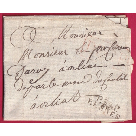 MARQUE P34P RENNES ILLE ET VILAINE 27X9 POUR ORLIAC CANTAL DORDOGNE LETTRE COVER FRANCE
