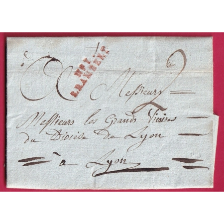 MARQUE N°1 ST RAMBERT AIN POUR LYON RHONE 1804 INDICE 9 LETTRE COVER FRANCE
