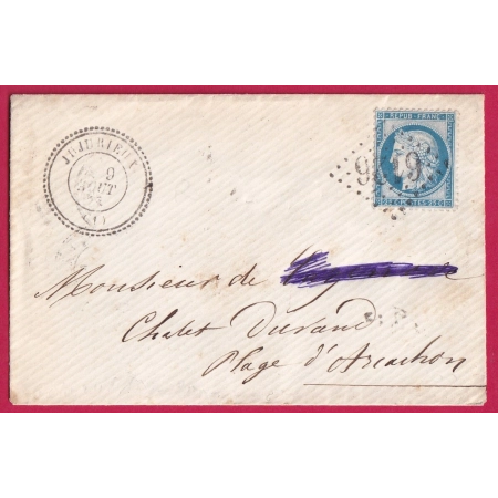 N°60 GC 6126 JUJURIEUX AIN CAD TYPE 24 POUR ARCACHON LANDES INDICE 14 LETTRE COVER FRANCE