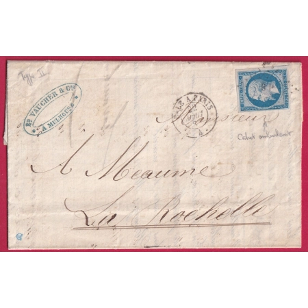 N°14B AMBULANT BALE A PARIS LOSANGE BP POUR LA ROCHELLE TEXTE DE TOULOUSE LETTRE COVER FRANCE