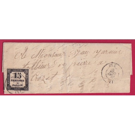TAXE N°3 CAD T15 GEX AIN POUR CROZET  LETTRE COVER FRANCE