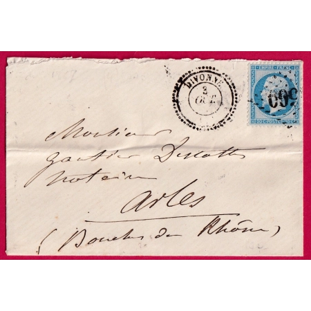 N°22 GC 500 CAD TYPE 22 DIVONNE AIN POUR ARLES BOUCHES DU RHONE LETTRE COVER FRANCE