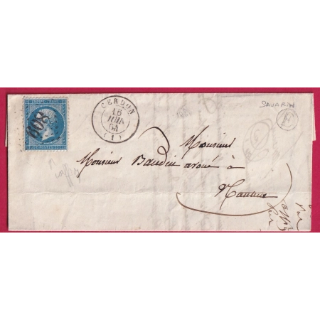 N°22 GC 809 CERDON AIN BOITE RURALE E SAVARIN POUR NANTUA LETTRE COVER FRANCE