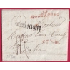 MARQUE 33 MONTAGNAC HERAULT EN ROUGE POUR NICE NIZZA MARITIMA VOIE DE MER ALPES MARITIMES 1820 LETTRE COVER FRANCE