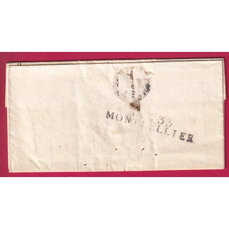DEBOURSE DEB 33 MONTPELLIER HERAULT DEPART 30 NOE HAUTE GARONNE 1816 REEXPEDIE LOUPIAN LETTRE COVER FRANCE