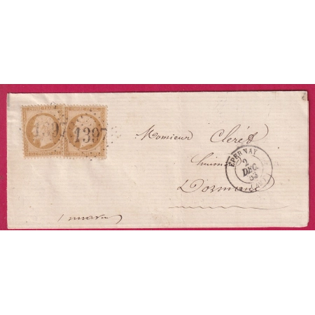 N°21 X2 GC 1397 EPERNAY MARNE POUR DORMANS LETTRE COVER FRANCE