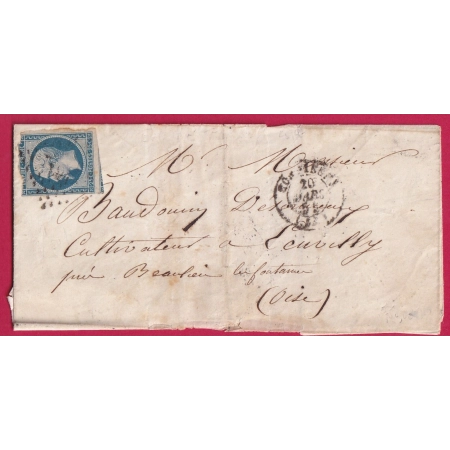 N°15 PC 924 COMPIEGNE OISE POUR BEAULIEU LES FONTAINES LETTRE COVER FRANCE