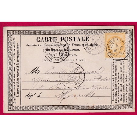 N°55 CAD AMBULANT DE JOUR TARASCON A CETTE POUR MONTPELLIER CARTE PRECURSEUR LETTRE COVER FRANCE