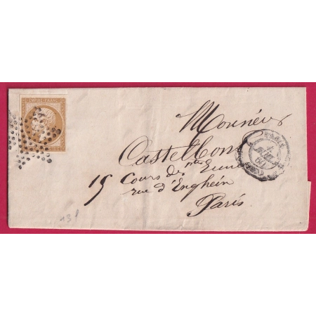 N°13A BISTRE BRUN TTB / SUP PARIS 7 (60) 7 ETOILE POUR PARIS LETTRE COVER FRANCE