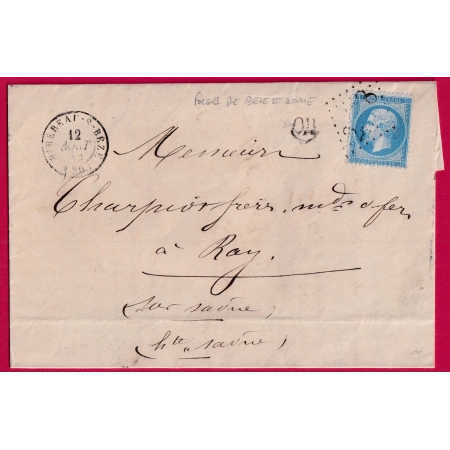 N°22 GC 2368 MIREBEAU SUR BEZE COTE D'OR OR FORGES DE BEZE ET ROME POUR RAY SUR SAONE HAUTE LETTRE COVER FRANCE