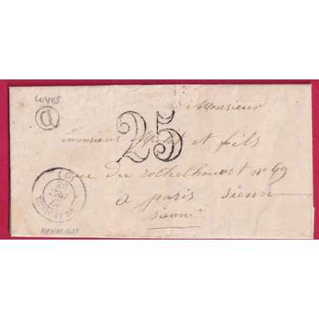 CAD TYPE 15 MEXIMIEUX AIN BOITE RURALE D LOYES POUR PARIS LETTRE COVER FRANCE