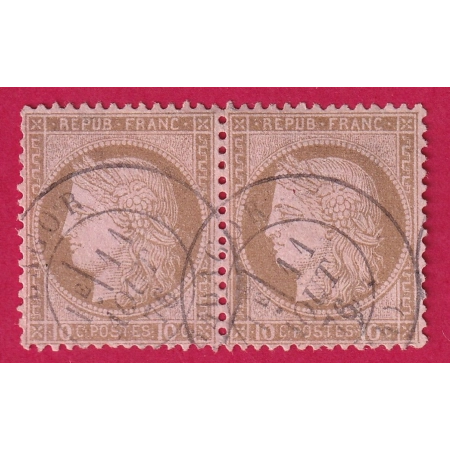 N°58 PAIRE CAD TYPE 17 LAGOR CANTAL TIMBRE STAMP BRIEFMARKEN