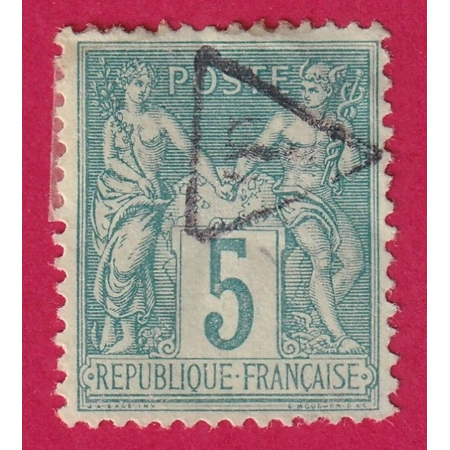 N°75 SERVI DE TIMBRE TAXE TRIANGLE T TIMBRE STAMP BRIEFMARKEN