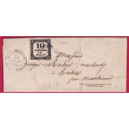 TAXE N°2A CAD T15 MARCHENOIR LOIR ET CHER 1862 LETTRE COVER FRANCE