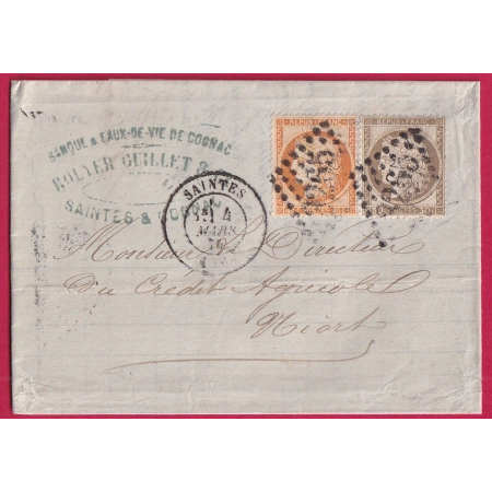 N°38 56 GC 3265 SAINTES CHARENTE INFERIEURE POUR NIORT DEUX SEVRES LETTRE COVER FRANCE