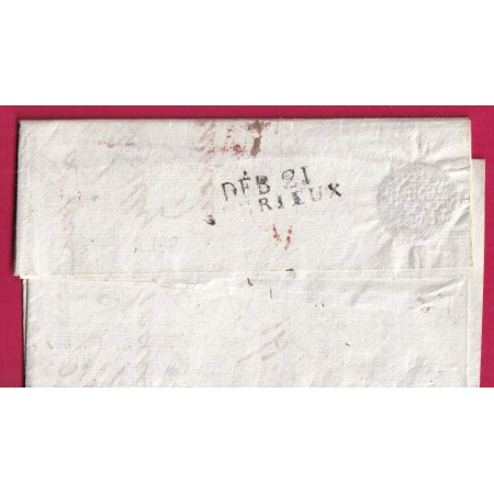 DEBOURSE DEB 21 ST BRIEUC COTES DU NORD 1809 DEPART PARIS 33X9 INDICE 20 LETTRE COVER FRANCE