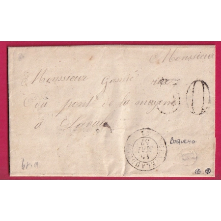 CAD TYPE 15 CHATELAUDREN COTES DU NORD BOITE RURALE H BOQUEHO POUR LAVAL MAYENNE LETTRE COVER FRANCE