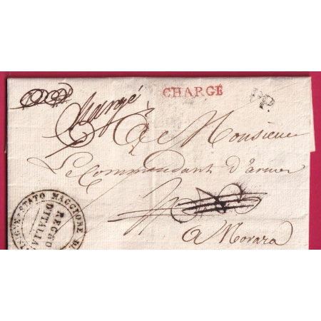 ARMEE ITALIE FRANCHISE CHARGE + PP SIGNE LE GENERAL MARTIN DE VIGNOLLET POUR NOVARA LETTRE COVER FRANCE