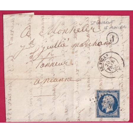 N°14 PC LE VIGAN GARD BOITE RURALE J ST LAURENT LE MINIER POUR ANIANNE LETTRE COVER FRANCE