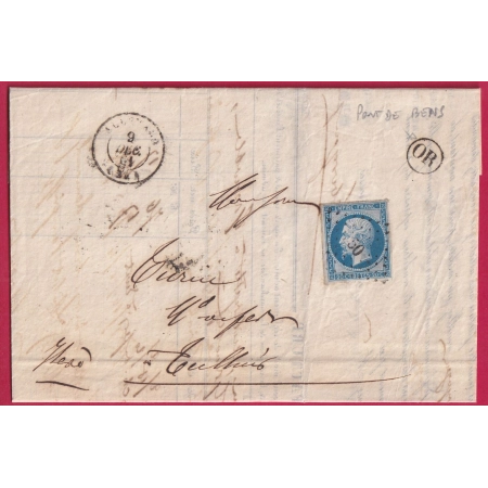 N°14 PC 50 ALLEVARD ISERE OR PONT DE BENS POUR TULLINS ISERE LETTRE COVER FRANCE