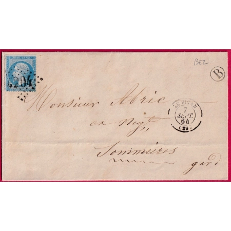 N°22 GC 4204 LE VIGAN GARD BOITE RURALE B BEZ POUR SOMMIERES LETTRE COVER FRANCE