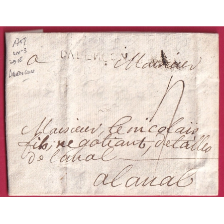 MARQUE D' ALENCON ORNE 1759 LENAIN N°3 INDICE 18 POUR LAVAL LETTRE COVER FRANCE