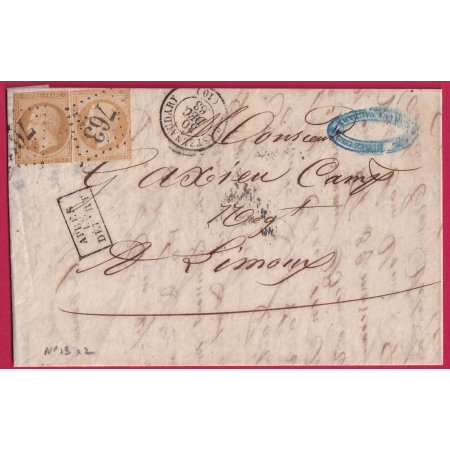 N°13B X2 GC 763 CASTELNAUDARY AUDE APRES LE DEPART POUR LIMOUX LETTRE COVER FRANCE