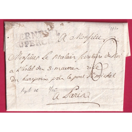 MARQUE VERNEUIL AU PERCHE EURE 1770 LENAIN N°3 INDICE 14 POUR PARIS LETTRE COVER FRANCE