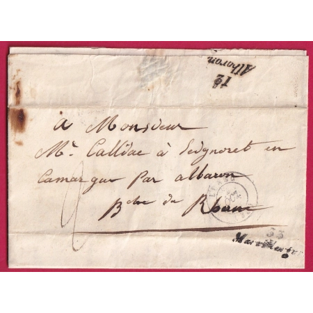 CURSIVE 33 MARSILLARGUE HERAULT + CURSIVE 12 ALBARON BOUCHES DU RHONE RARE INDICE 23 LETTRE COVER FRANCE